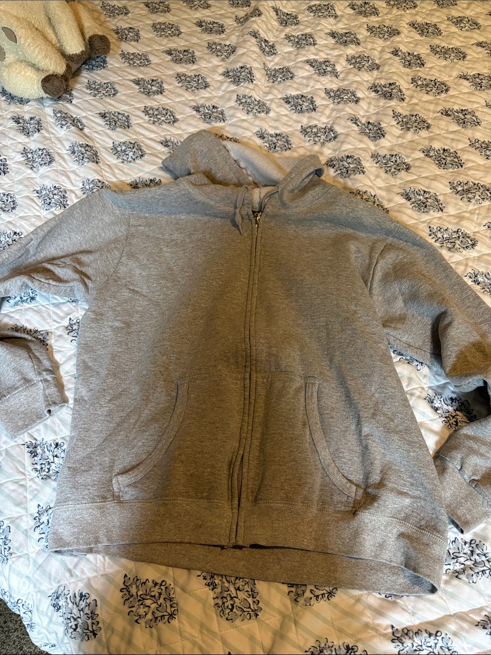 Gildan Light grey Zip Hoodie